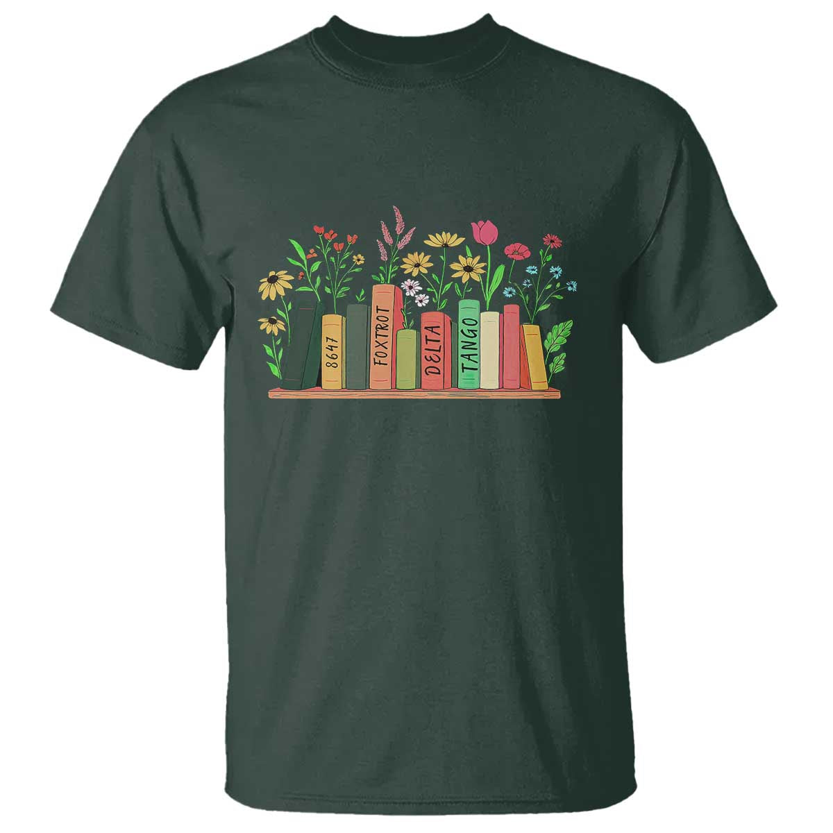 subtle-fdt-8647-t-shirt-foxtrots-deltas-tangos-book-lovers-flower