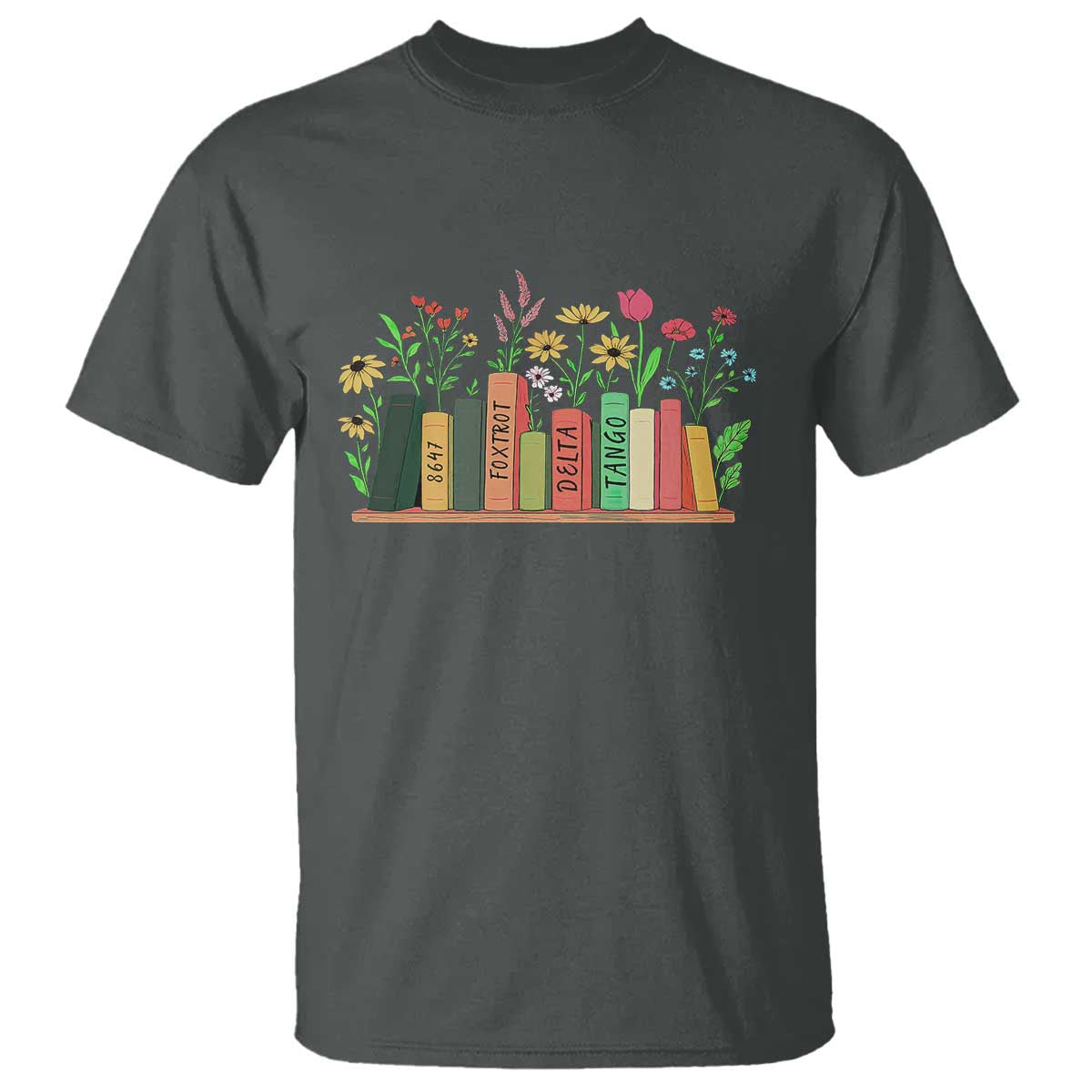 subtle-fdt-8647-t-shirt-foxtrots-deltas-tangos-book-lovers-flower