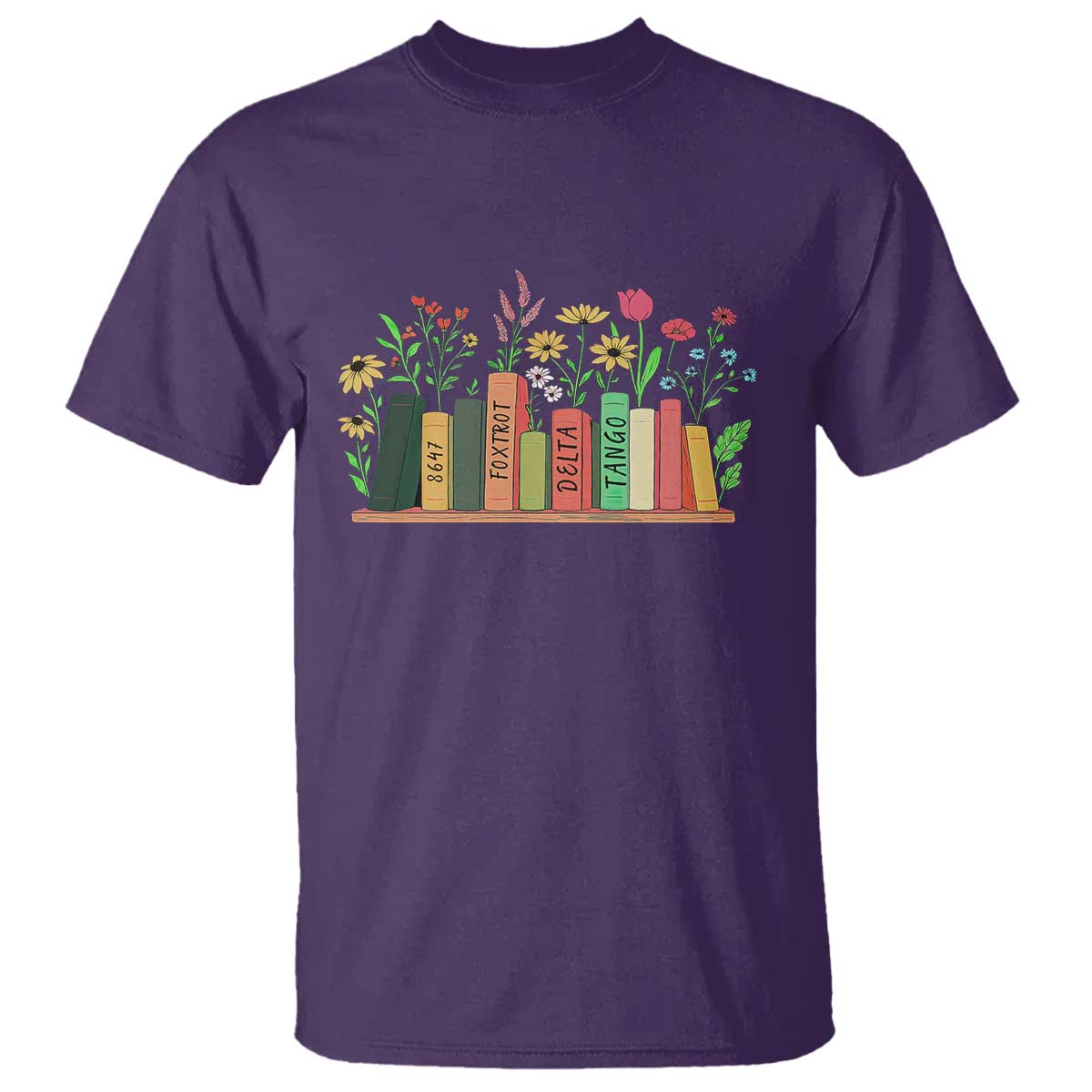subtle-fdt-8647-t-shirt-foxtrots-deltas-tangos-book-lovers-flower