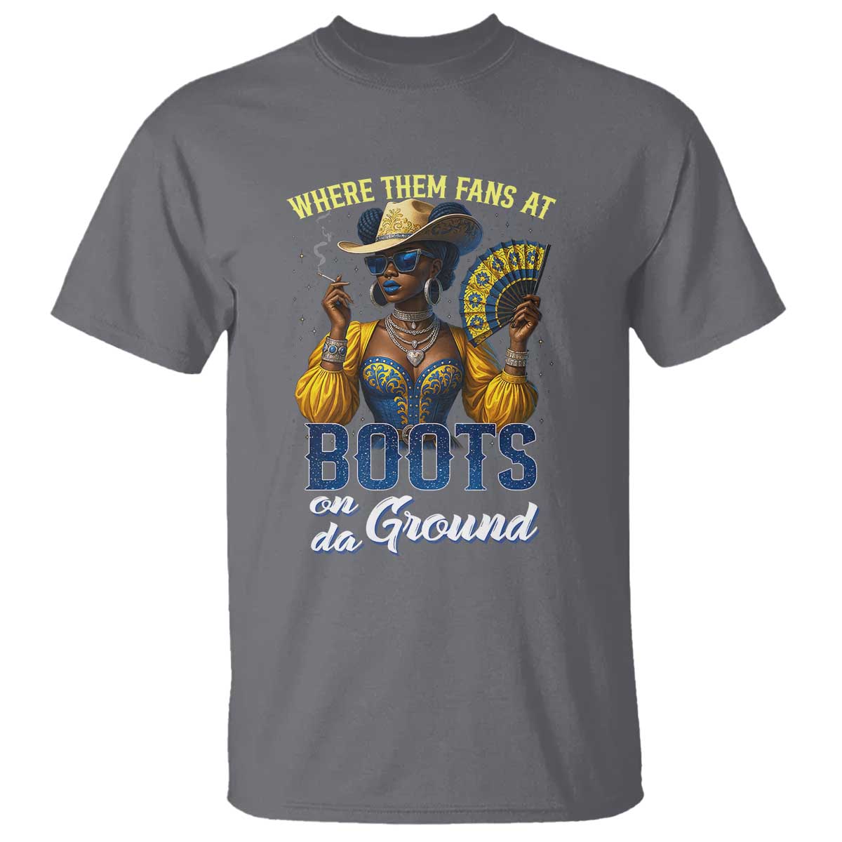 melanin-cowgirl-linedance-t-shirt-where-them-fans-at-boots-on-da-ground
