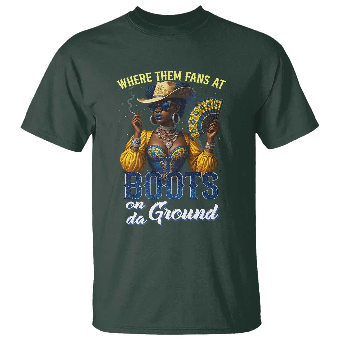 melanin-cowgirl-linedance-t-shirt-where-them-fans-at-boots-on-da-ground