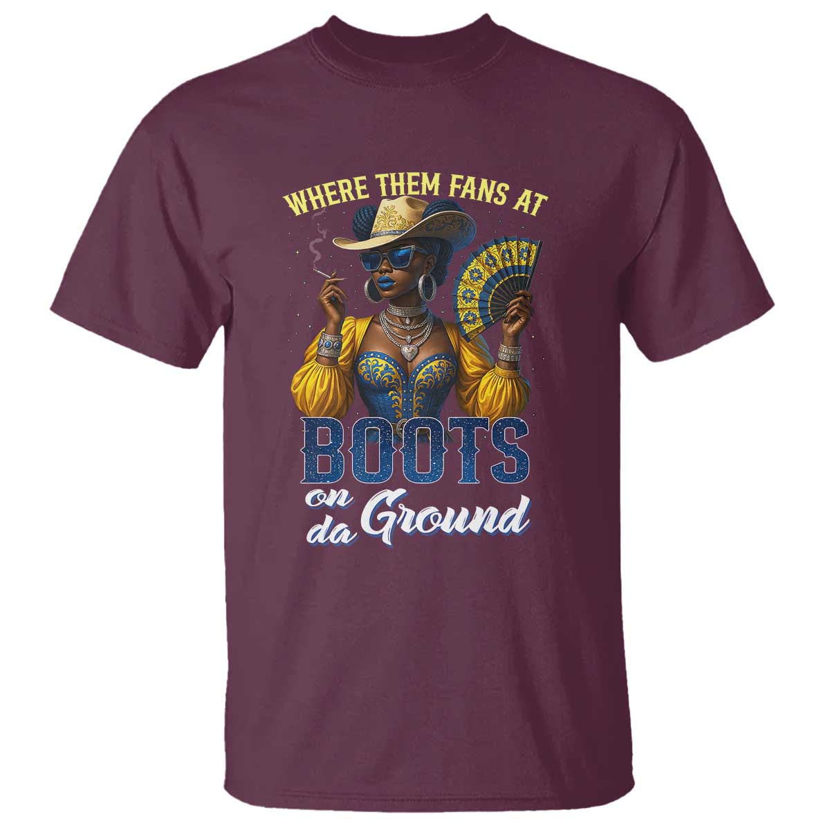 melanin-cowgirl-linedance-t-shirt-where-them-fans-at-boots-on-da-ground