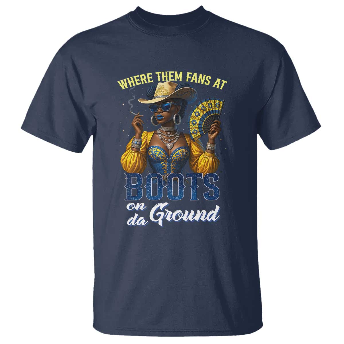melanin-cowgirl-linedance-t-shirt-where-them-fans-at-boots-on-da-ground