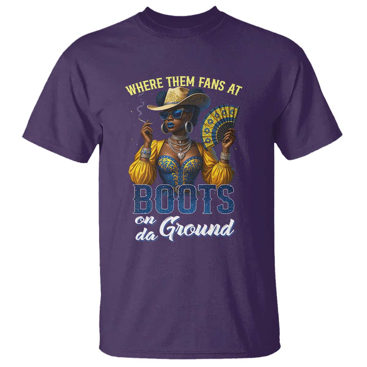 melanin-cowgirl-linedance-t-shirt-where-them-fans-at-boots-on-da-ground