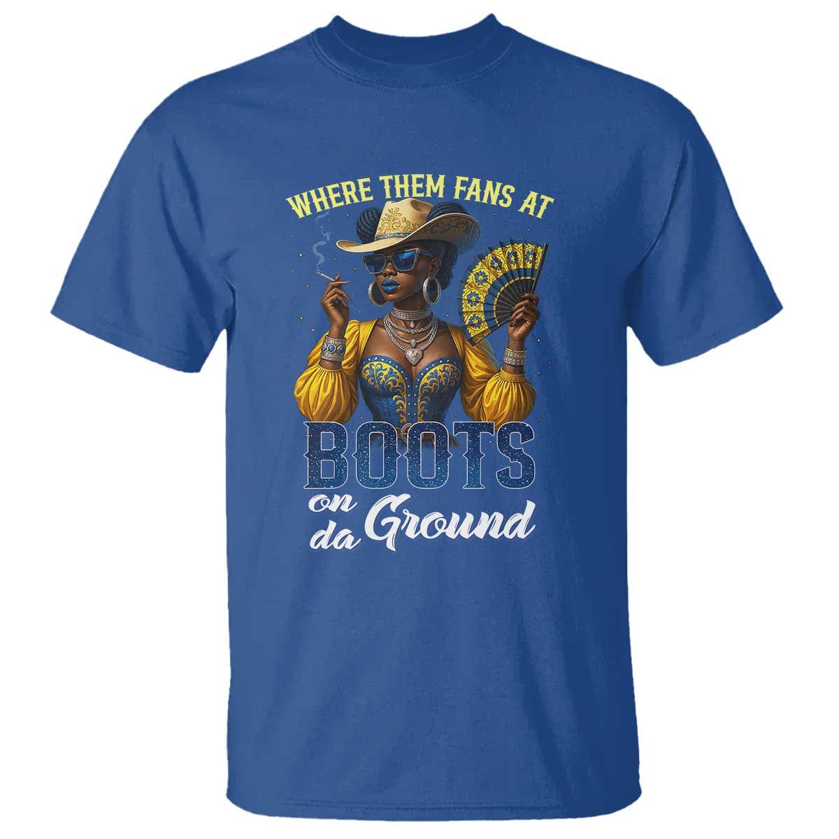 melanin-cowgirl-linedance-t-shirt-where-them-fans-at-boots-on-da-ground