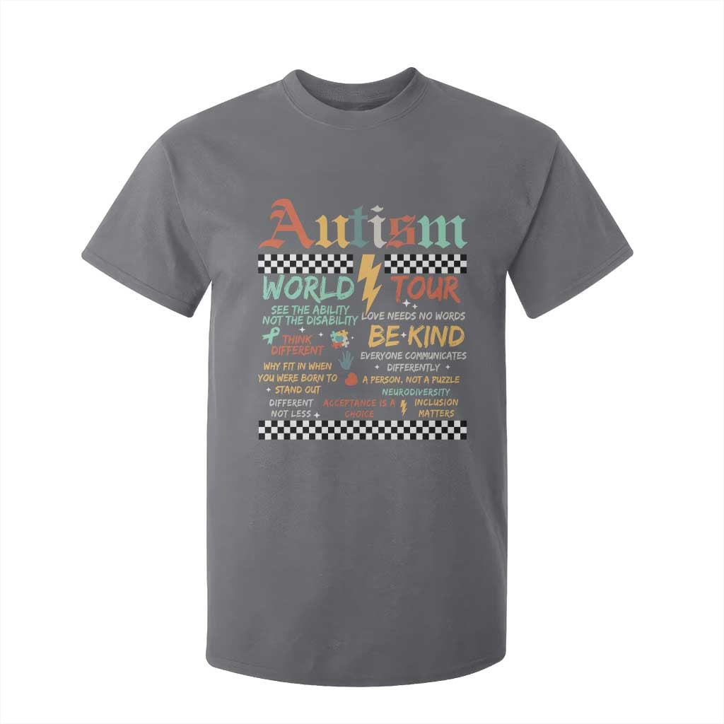 Funny Autism Acceptance Support T Shirt For Kid I Rock The Spectrum Tour