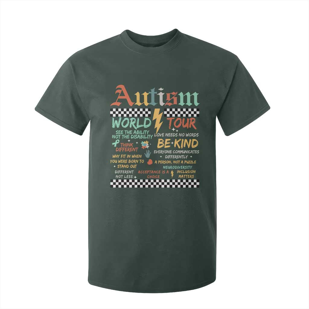 Funny Autism Acceptance Support T Shirt For Kid I Rock The Spectrum Tour