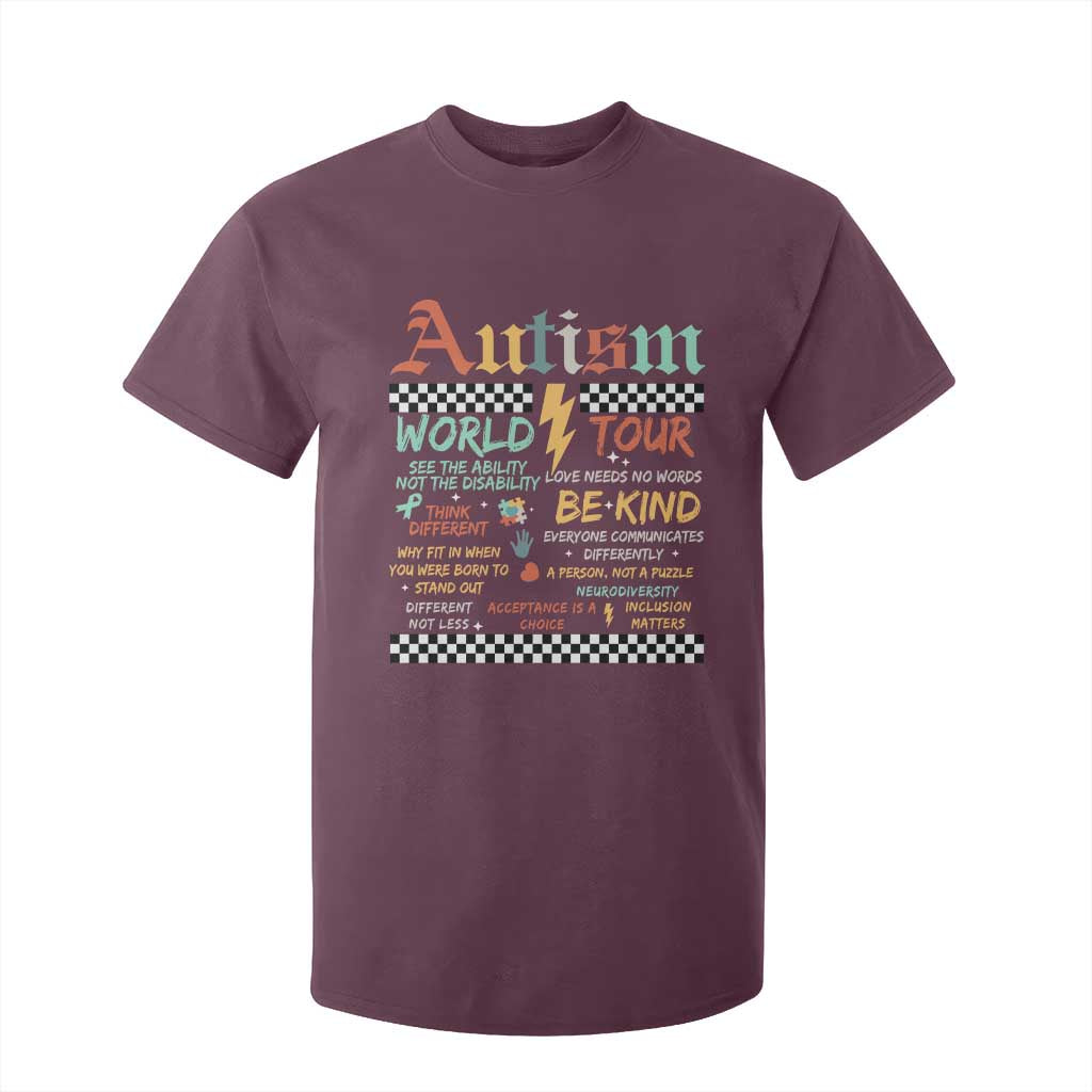 Funny Autism Acceptance Support T Shirt For Kid I Rock The Spectrum Tour