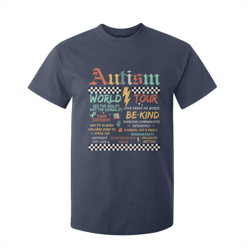 Funny Autism Acceptance Support T Shirt For Kid I Rock The Spectrum Tour