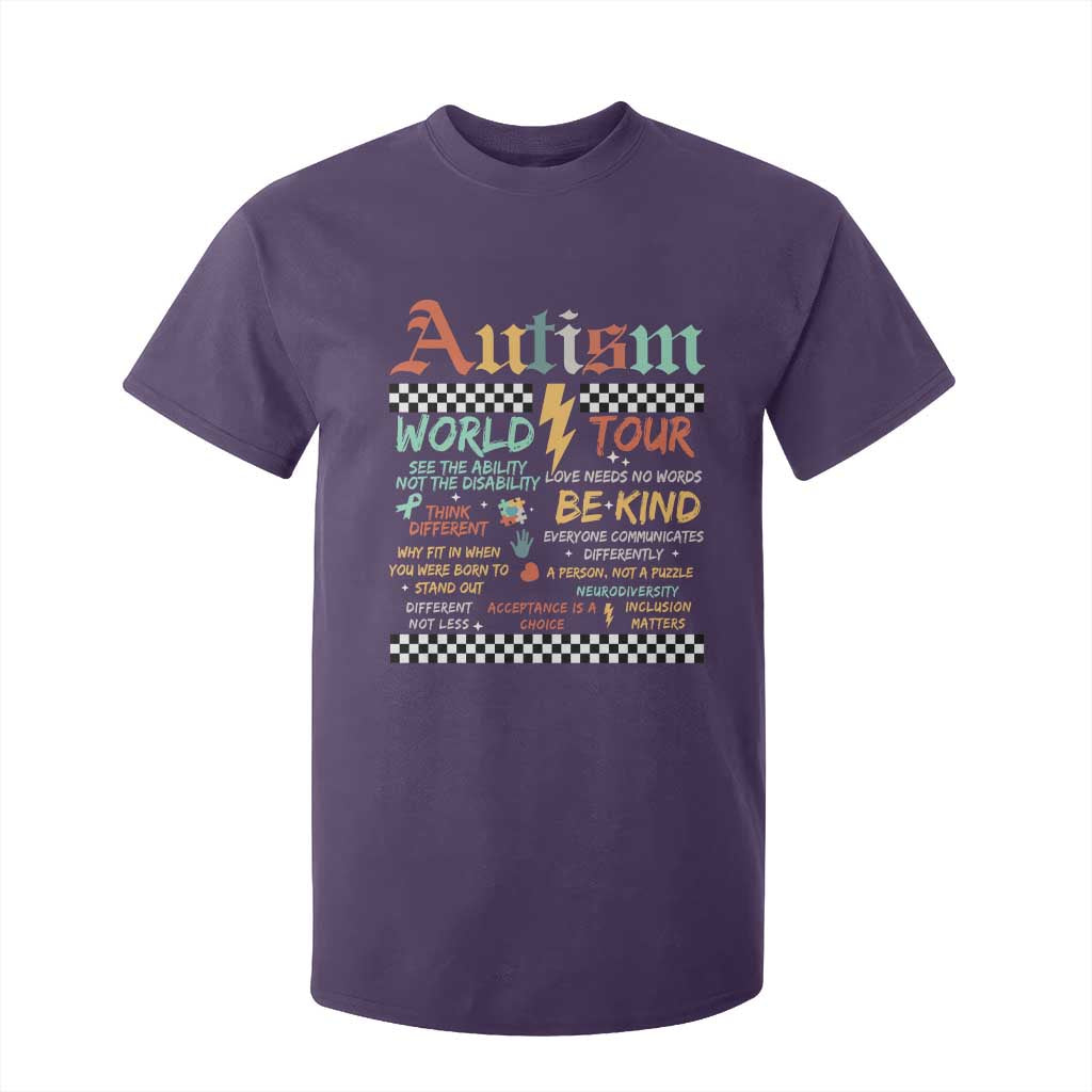 Funny Autism Acceptance Support T Shirt For Kid I Rock The Spectrum Tour
