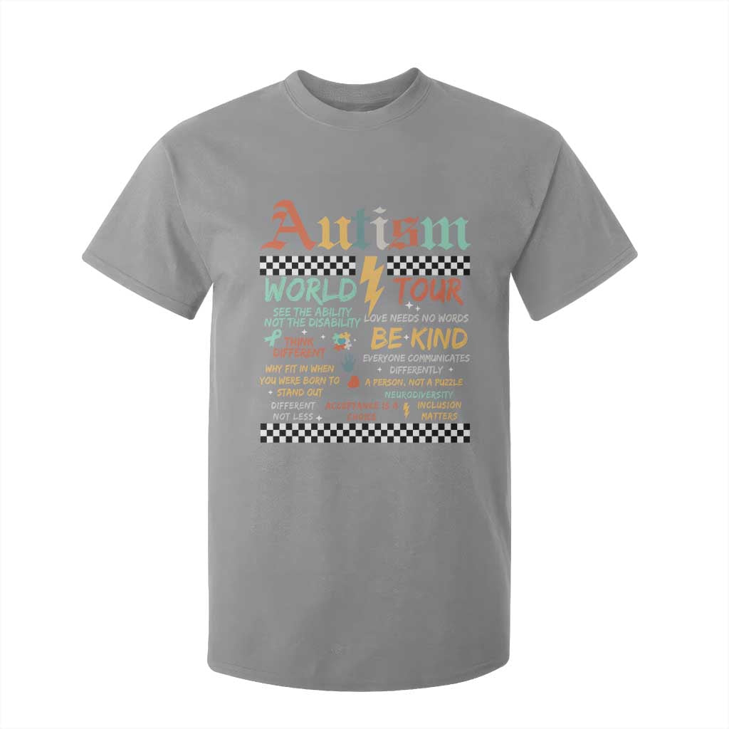 Funny Autism Acceptance Support T Shirt For Kid I Rock The Spectrum Tour