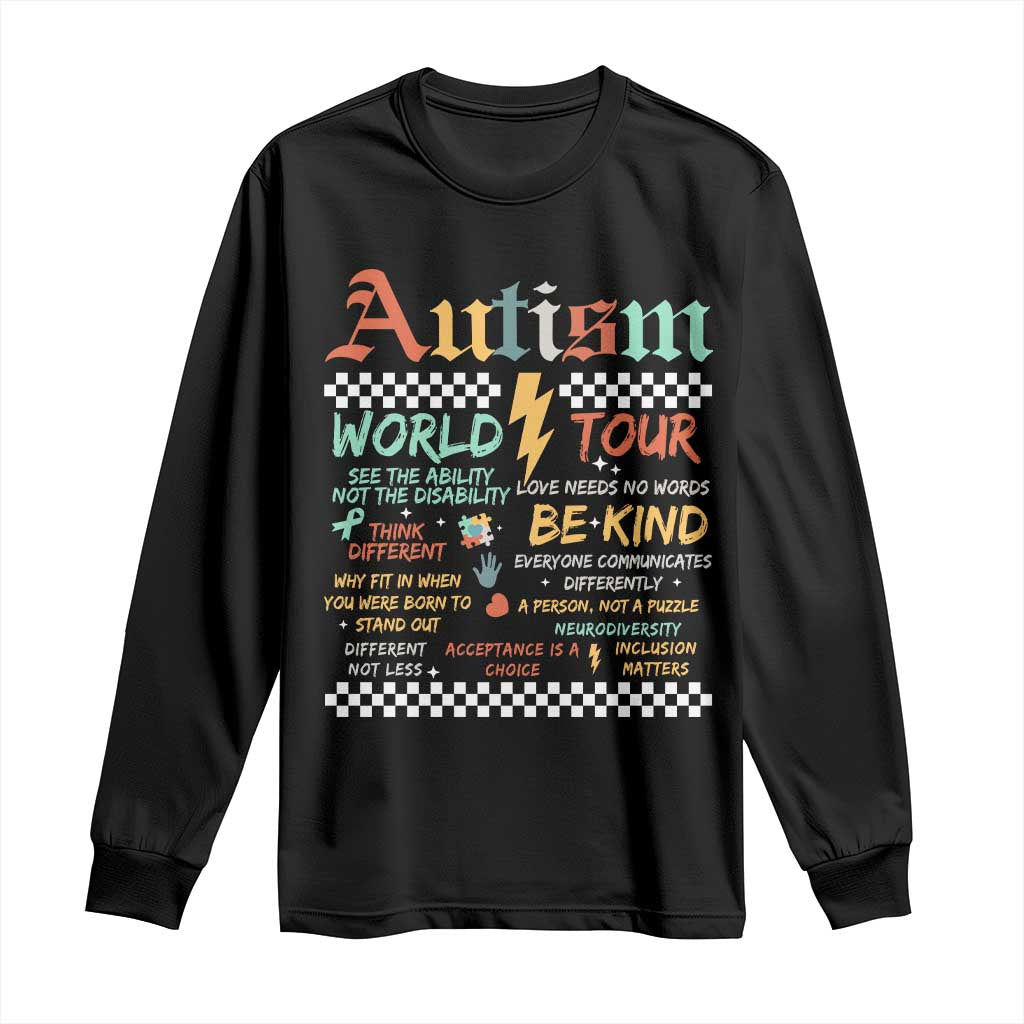 Funny Autism Acceptance Support Long Sleeve Shirt I Rock The Spectrum Tour