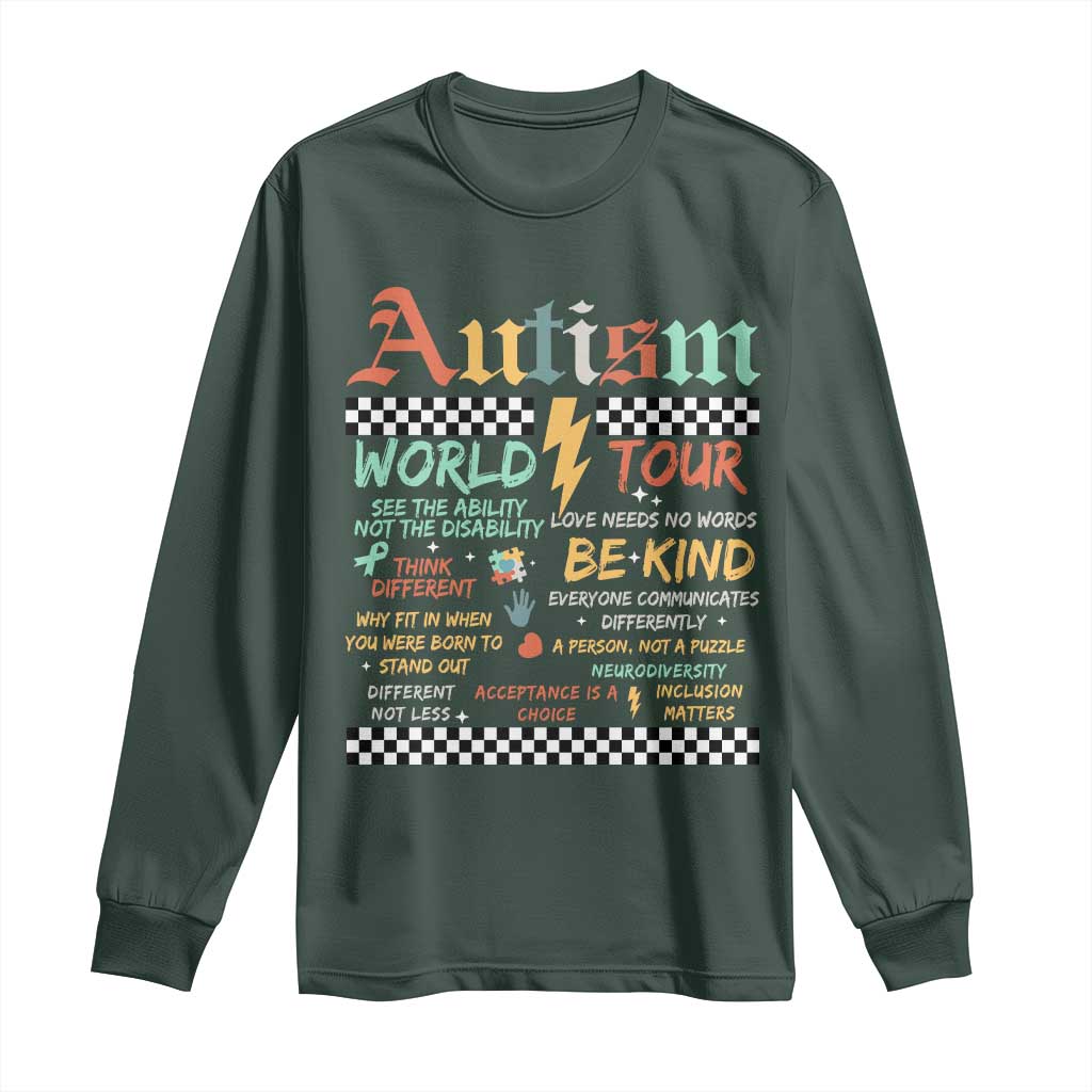 Funny Autism Acceptance Support Long Sleeve Shirt I Rock The Spectrum Tour