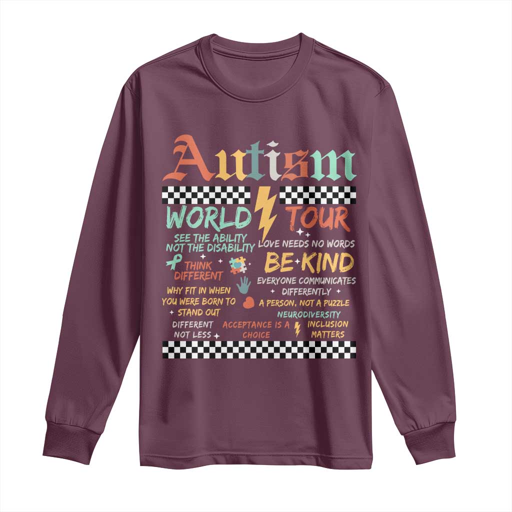 Funny Autism Acceptance Support Long Sleeve Shirt I Rock The Spectrum Tour