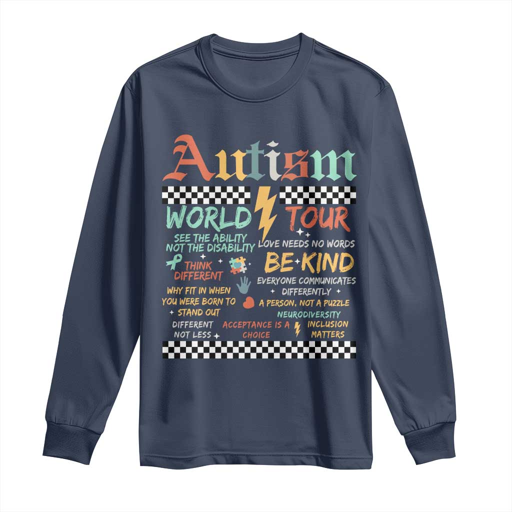 Funny Autism Acceptance Support Long Sleeve Shirt I Rock The Spectrum Tour