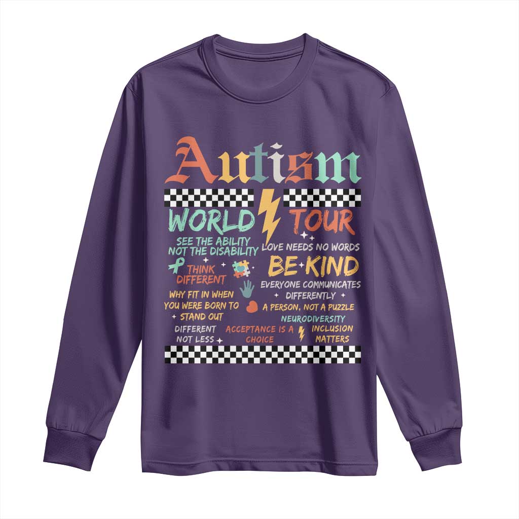 Funny Autism Acceptance Support Long Sleeve Shirt I Rock The Spectrum Tour