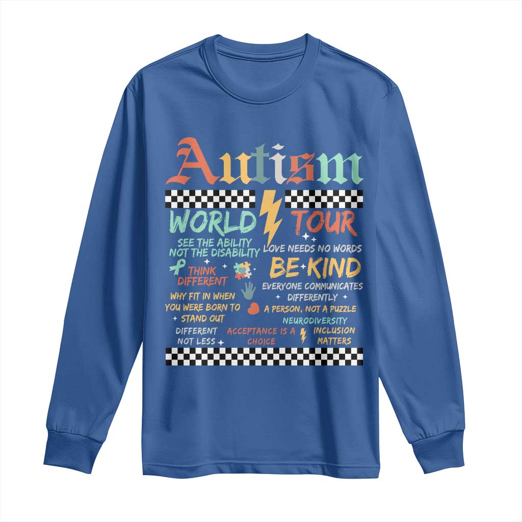 Funny Autism Acceptance Support Long Sleeve Shirt I Rock The Spectrum Tour