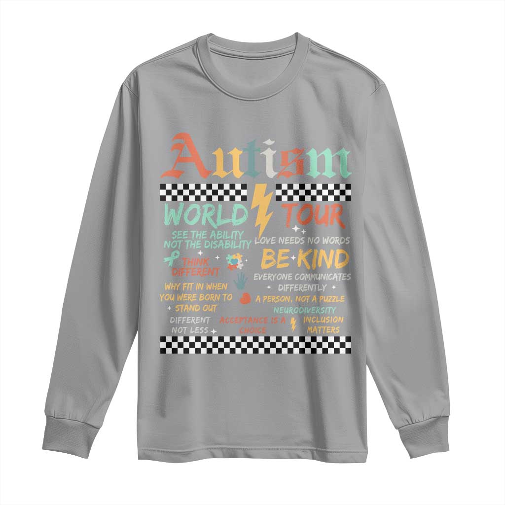 Funny Autism Acceptance Support Long Sleeve Shirt I Rock The Spectrum Tour