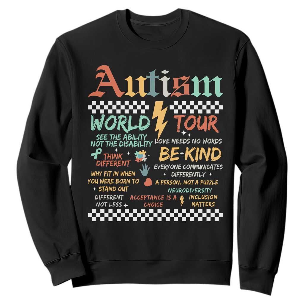 Funny Autism Acceptance Support Sweatshirt I Rock The Spectrum Tour