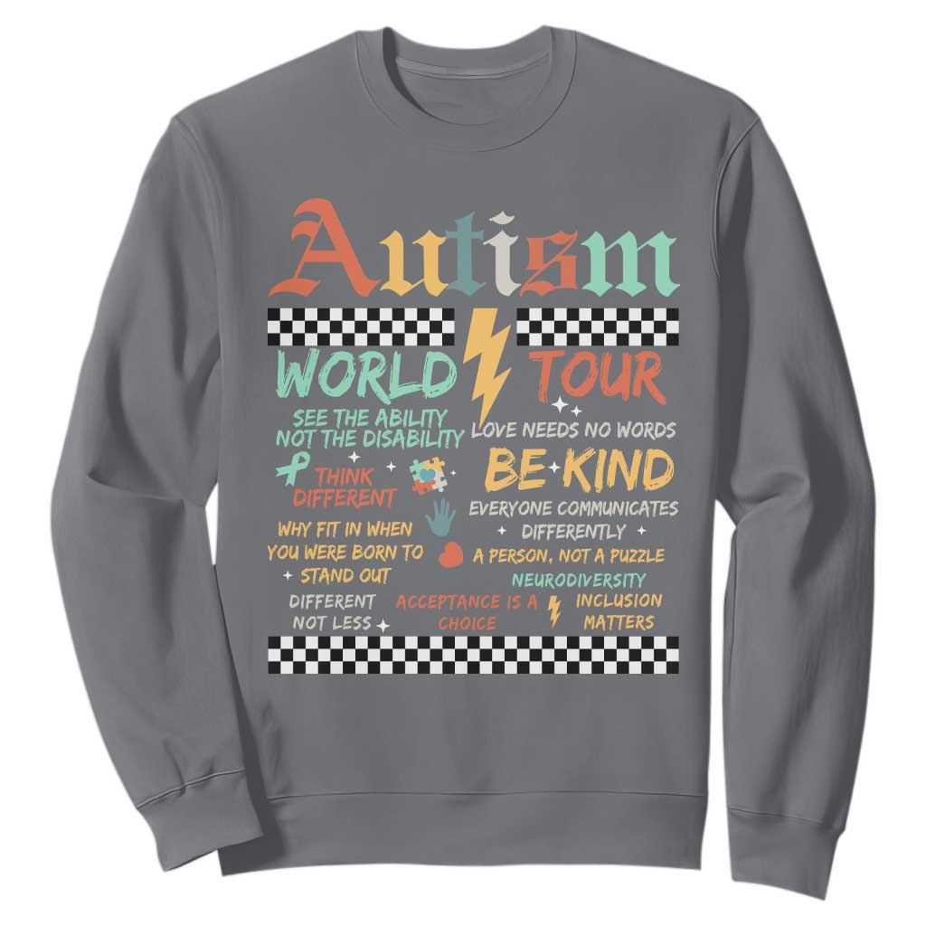 Funny Autism Acceptance Support Sweatshirt I Rock The Spectrum Tour