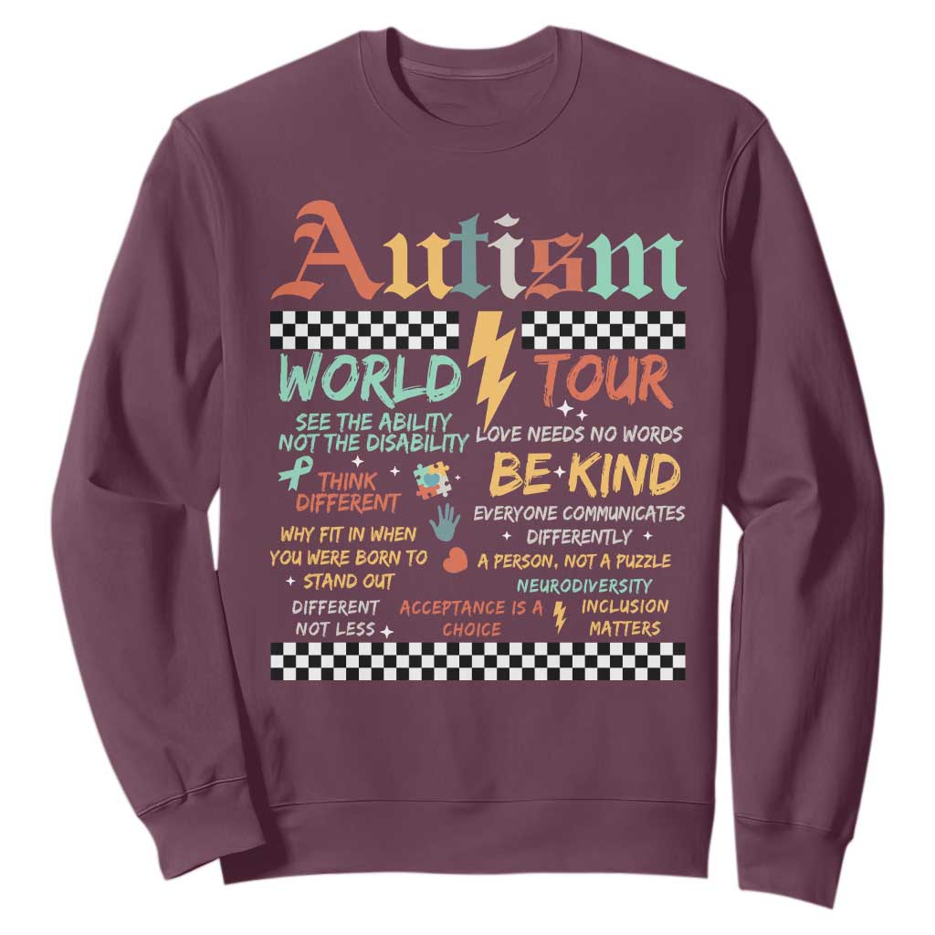 Funny Autism Acceptance Support Sweatshirt I Rock The Spectrum Tour