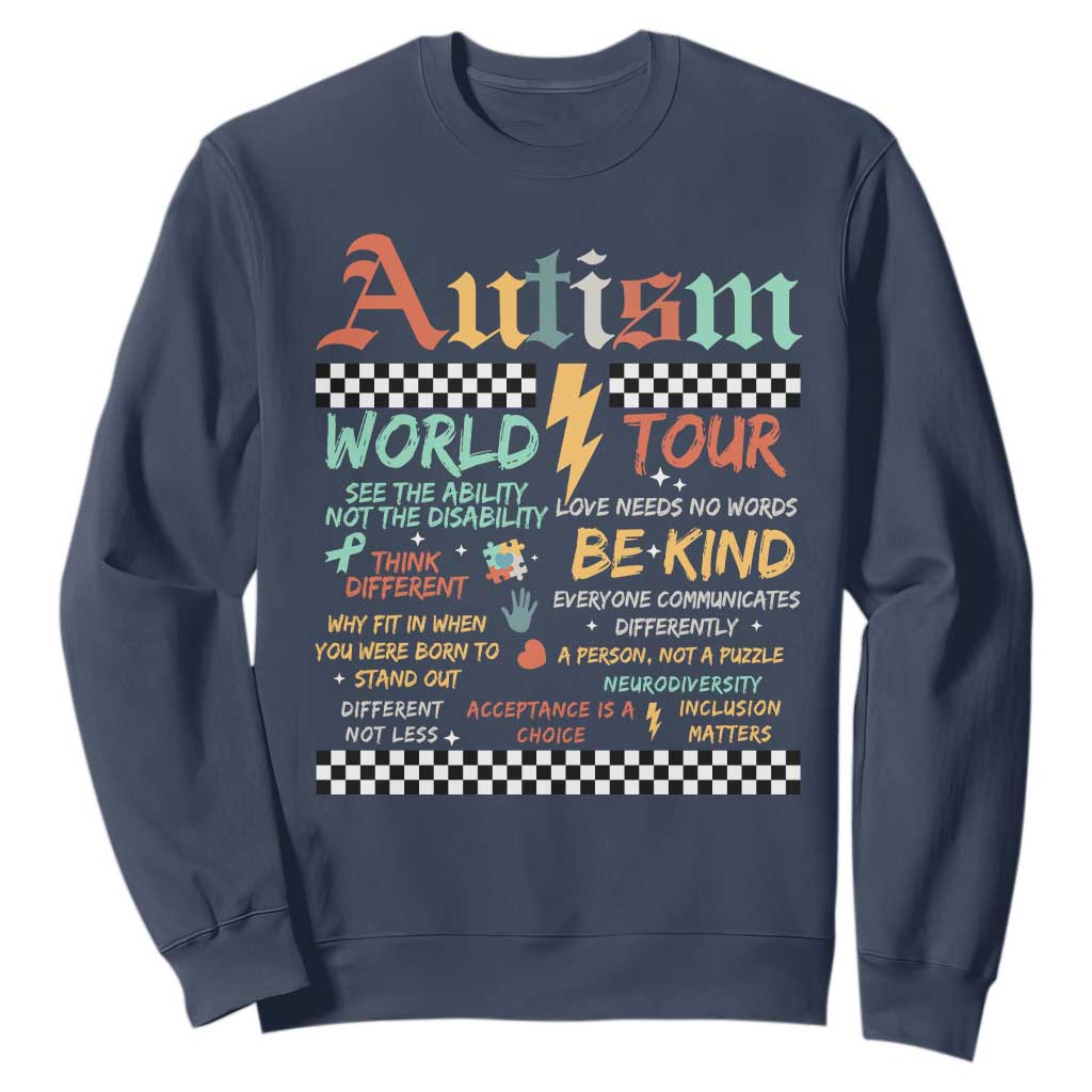 Funny Autism Acceptance Support Sweatshirt I Rock The Spectrum Tour