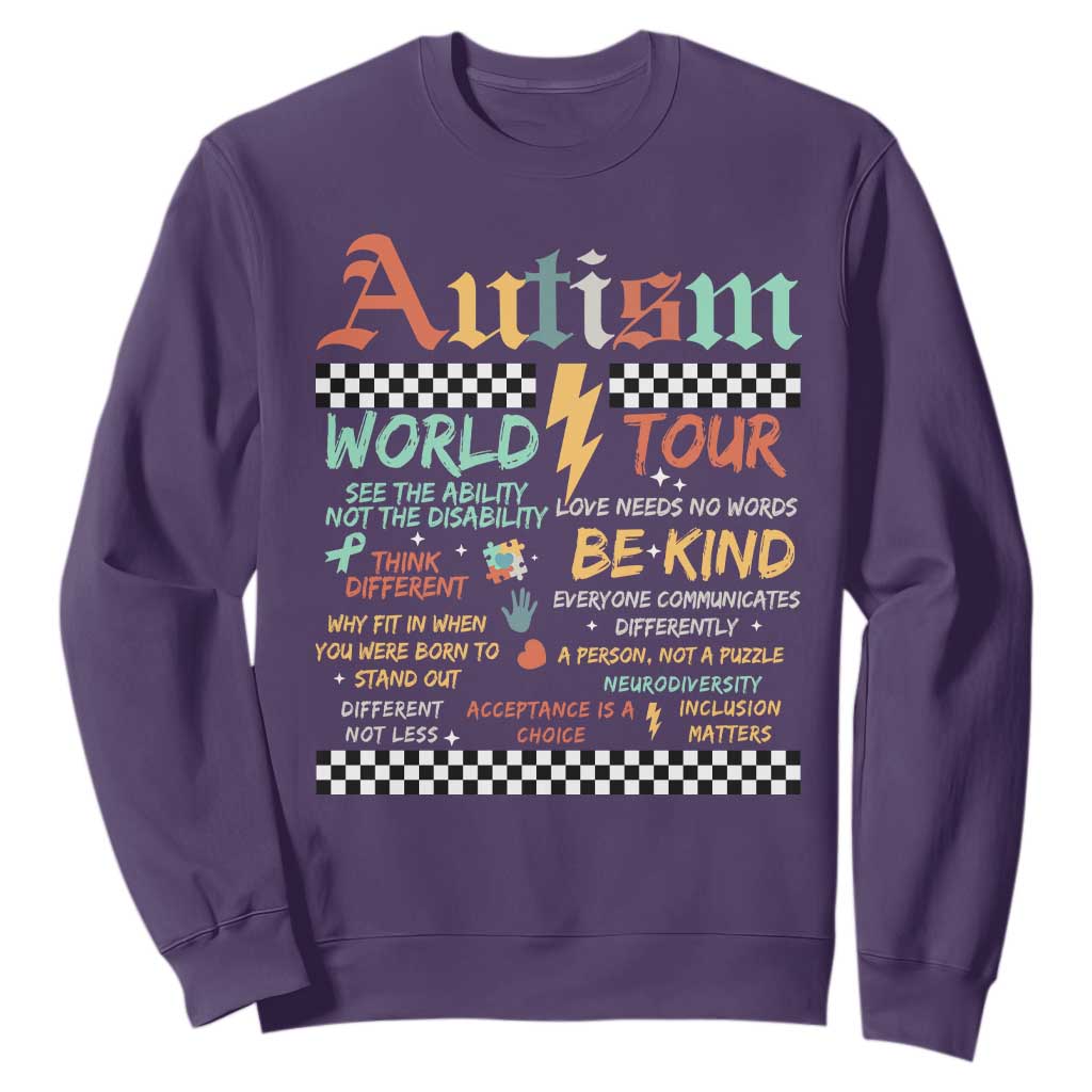 Funny Autism Acceptance Support Sweatshirt I Rock The Spectrum Tour