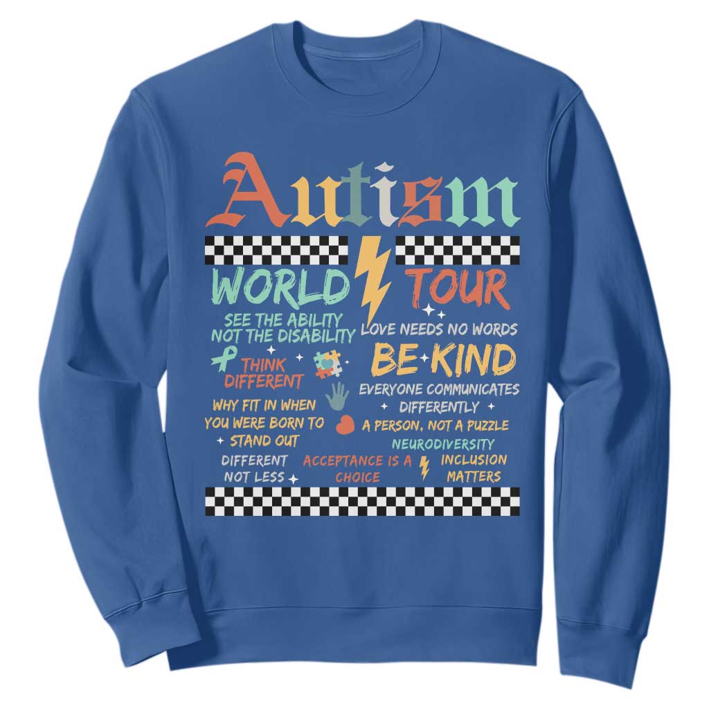 Funny Autism Acceptance Support Sweatshirt I Rock The Spectrum Tour