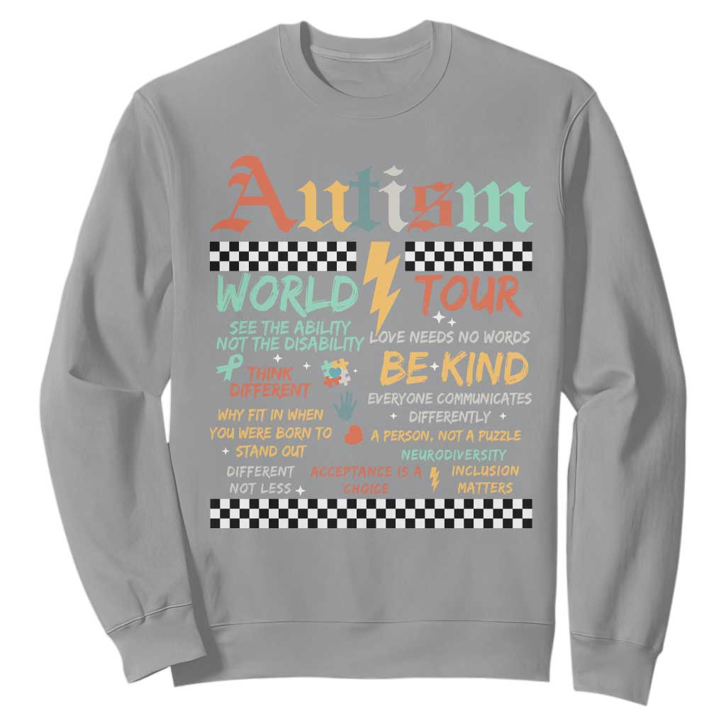 Funny Autism Acceptance Support Sweatshirt I Rock The Spectrum Tour