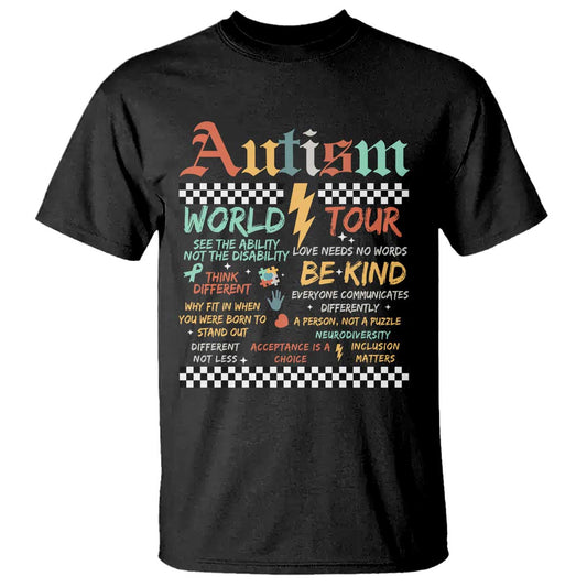 Funny Autism Acceptance Support T Shirt I Rock The Spectrum Tour