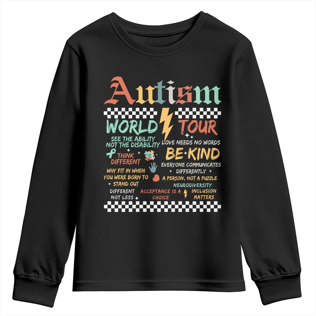 Funny Autism Acceptance Support Youth Sweatshirt I Rock The Spectrum Tour