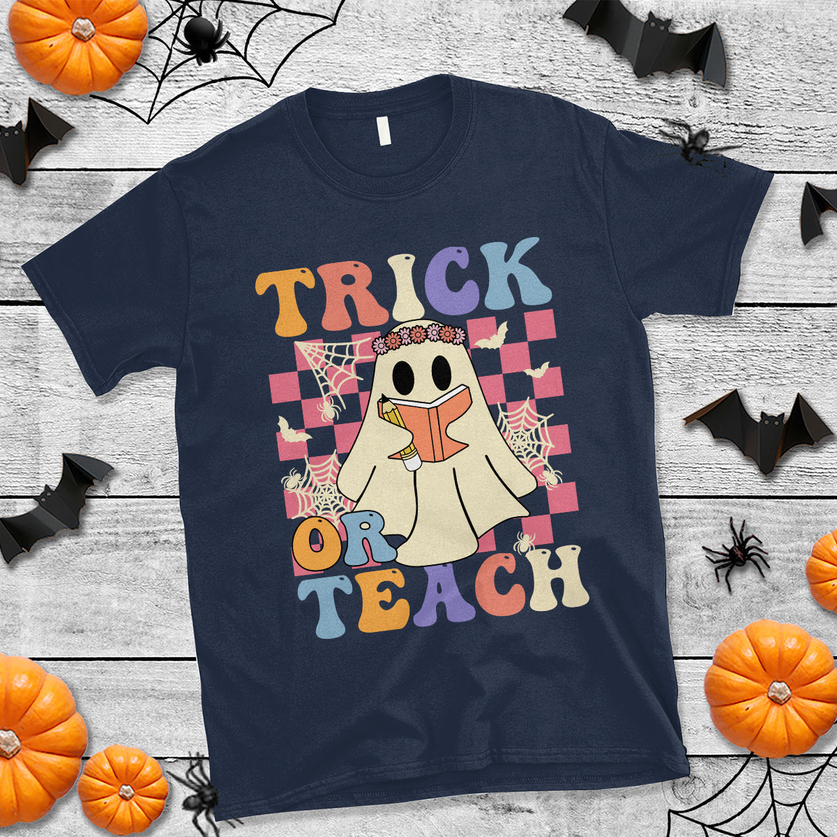 halloween-teacher-t-shirt-trick-or-teach-retro-floral-ghost-funny-halloween-teacher-1