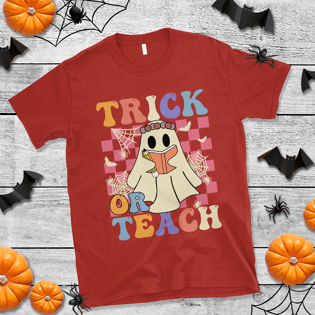 halloween-teacher-t-shirt-trick-or-teach-retro-floral-ghost-funny-halloween-teacher-1