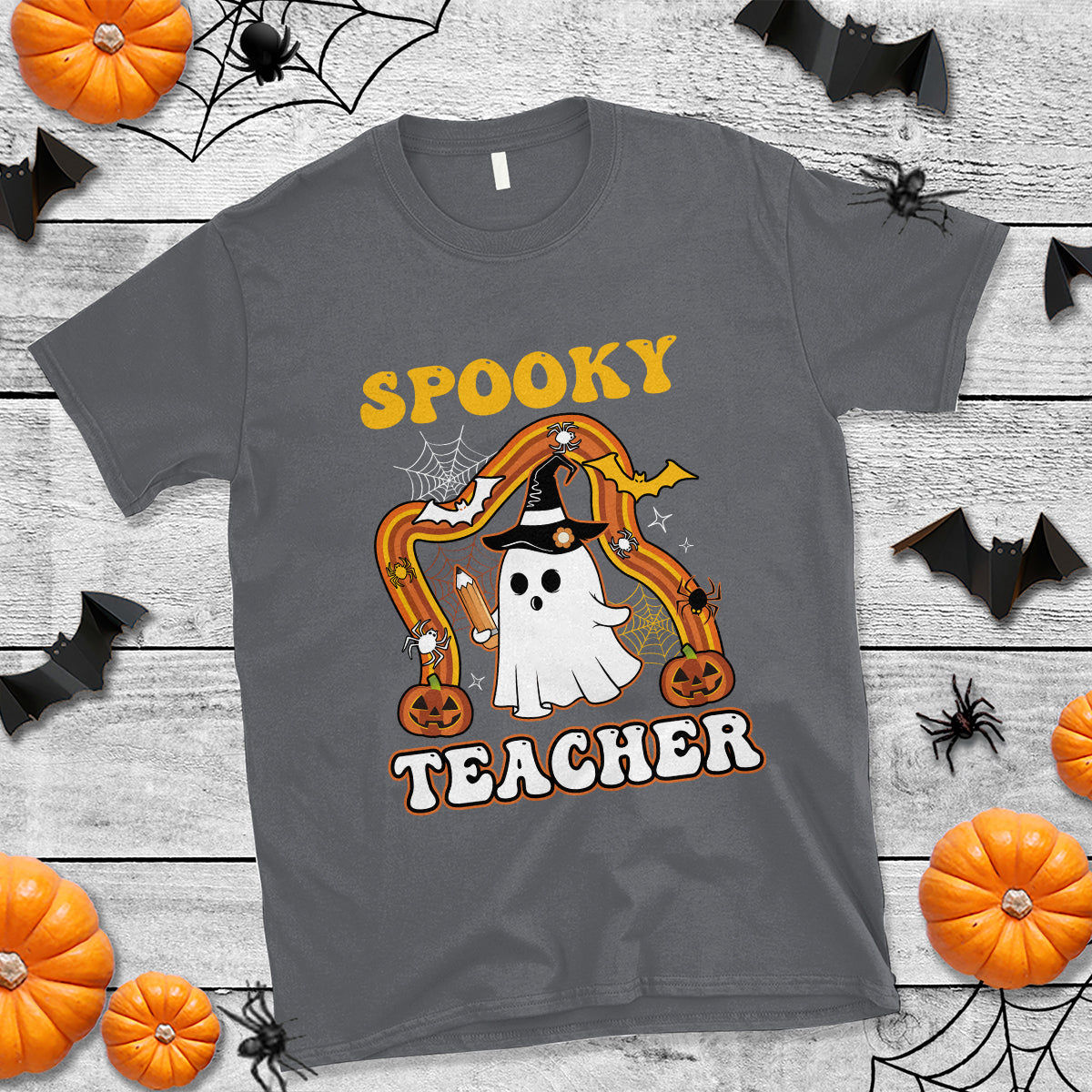 halloween-teacher-t-shirt-spooky-teacher-retro-rainbow-ghost-funny-halloween-teacher-1