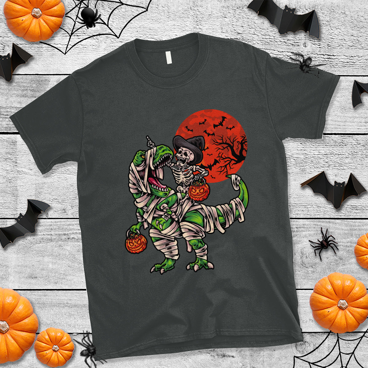 halloween-t-shirt-halloween-skeleton-riding-dinosaur-funny-scary-pumpkin-1