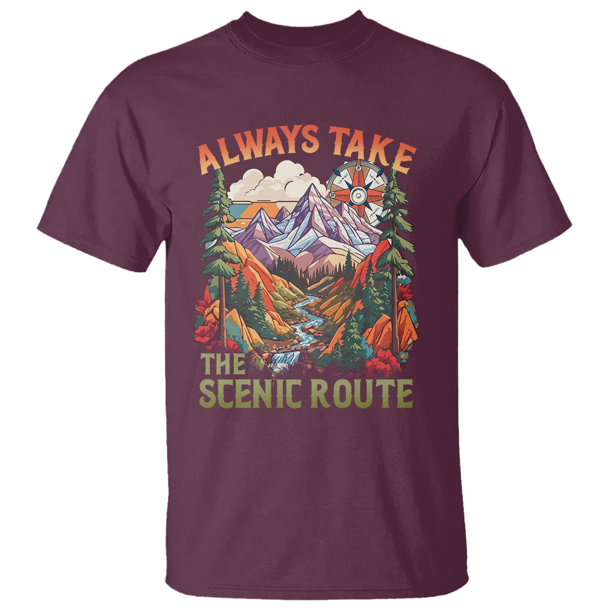 outdoor-adventure-t-shirt-always-take-the-scenic-route-compass-hiking-camping