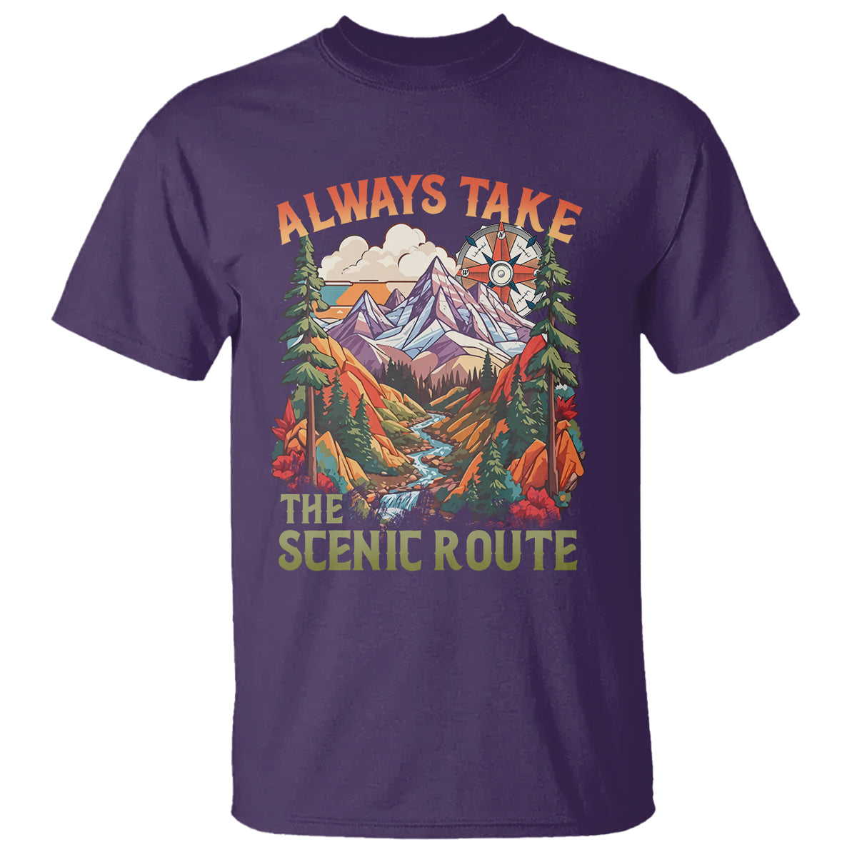 outdoor-adventure-t-shirt-always-take-the-scenic-route-compass-hiking-camping