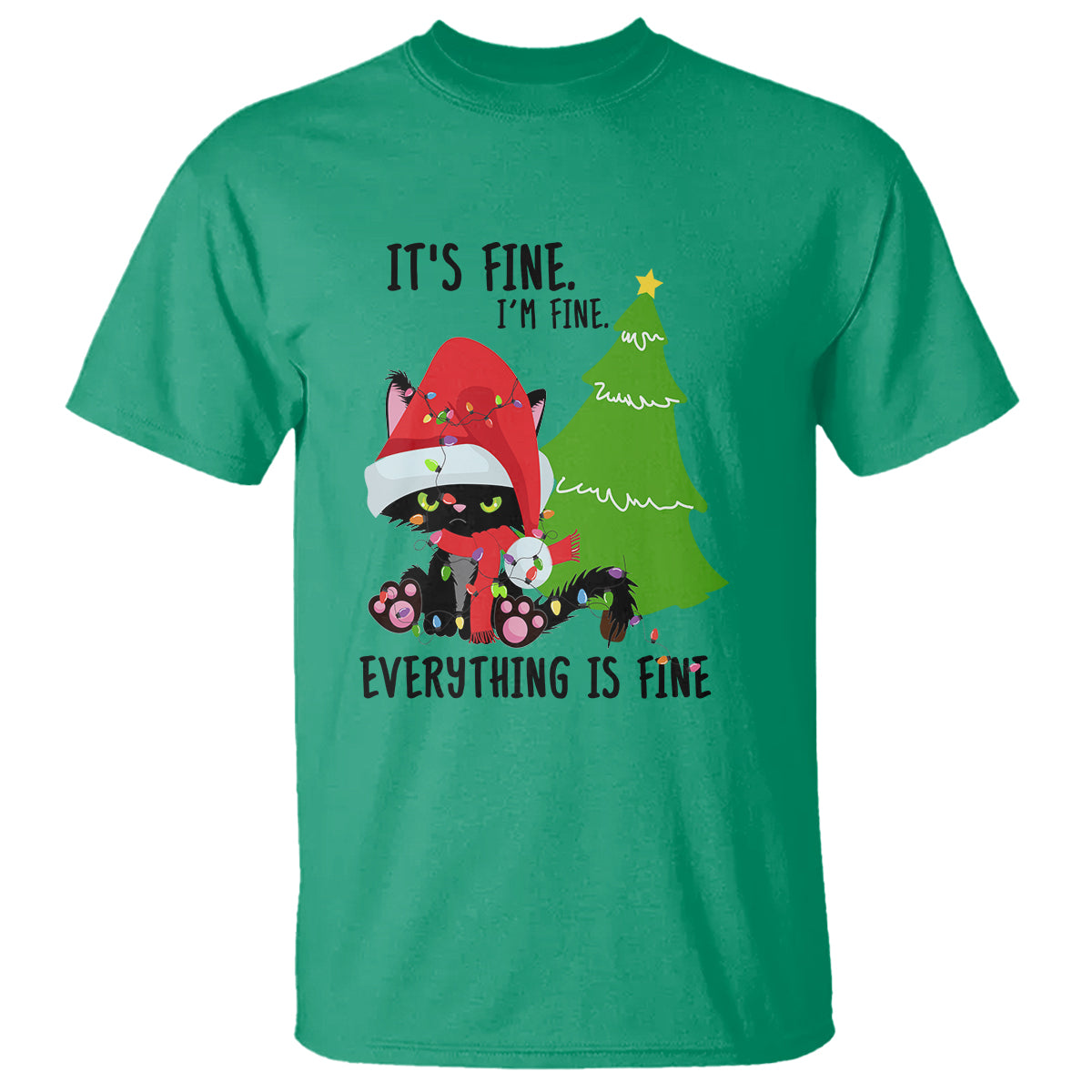 black-cat-christmas-t-shirt-its-fine-im-fine-everything-is-fine