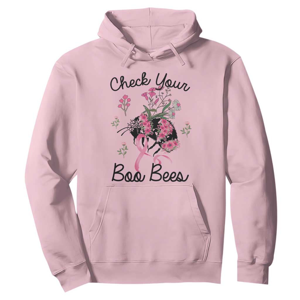 Breast Cancer Support Squad Hoodie Check Your Boo Bees Pink Ribbon