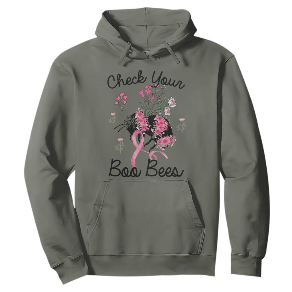 Breast Cancer Support Squad Hoodie Check Your Boo Bees Pink Ribbon