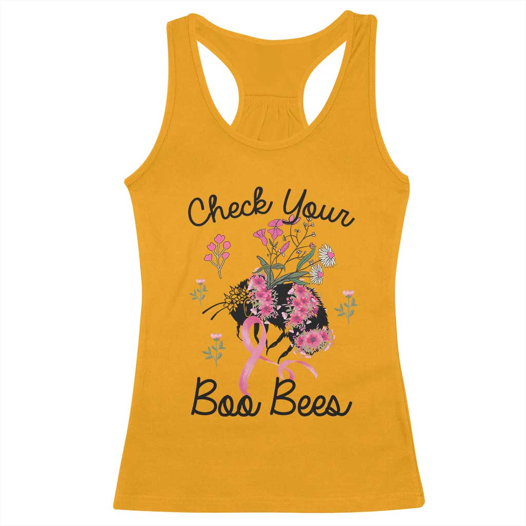 Breast Cancer Support Squad Racerback Tank Top Check Your Boo Bees Pink Ribbon