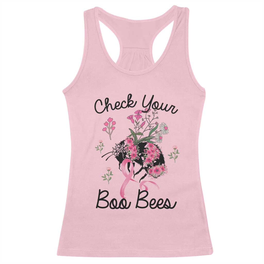 Breast Cancer Support Squad Racerback Tank Top Check Your Boo Bees Pink Ribbon