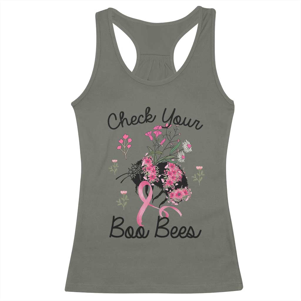 Breast Cancer Support Squad Racerback Tank Top Check Your Boo Bees Pink Ribbon