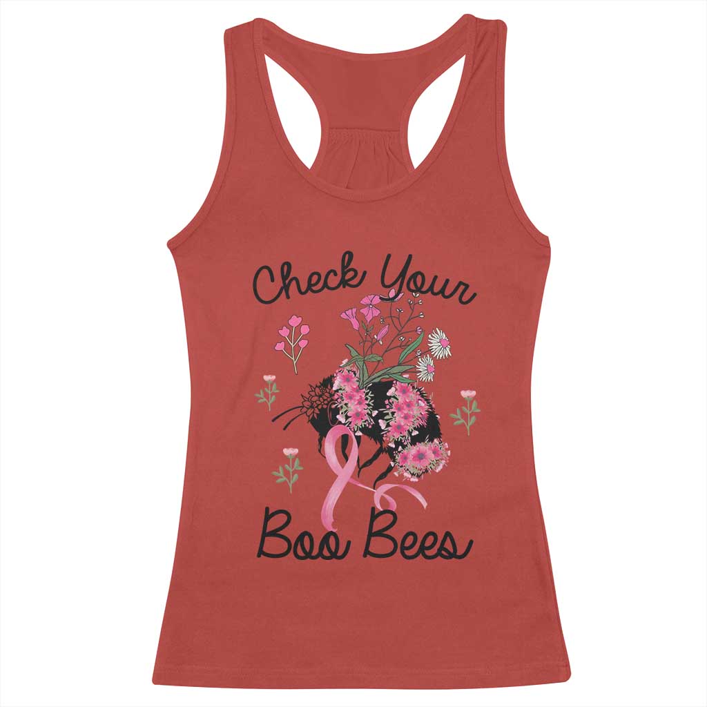 Breast Cancer Support Squad Racerback Tank Top Check Your Boo Bees Pink Ribbon