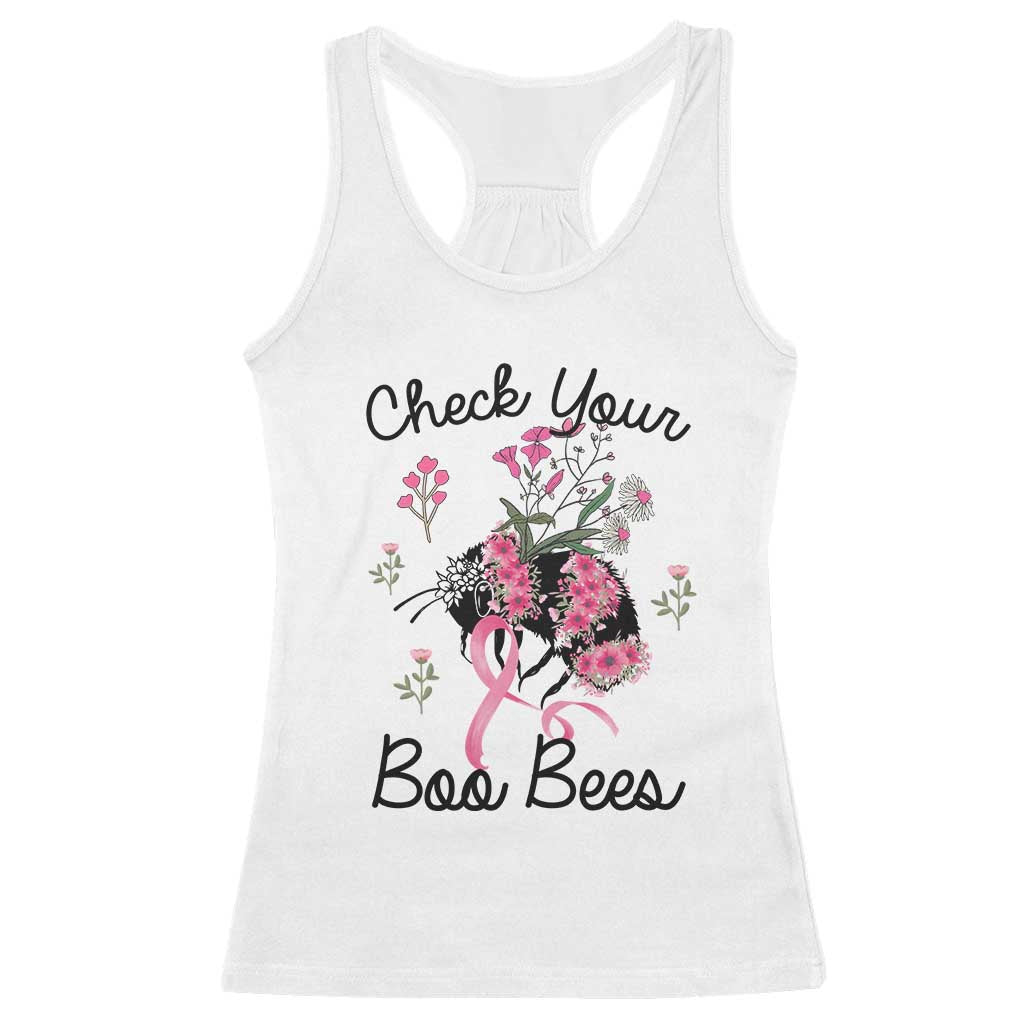 Breast Cancer Support Squad Racerback Tank Top Check Your Boo Bees Pink Ribbon