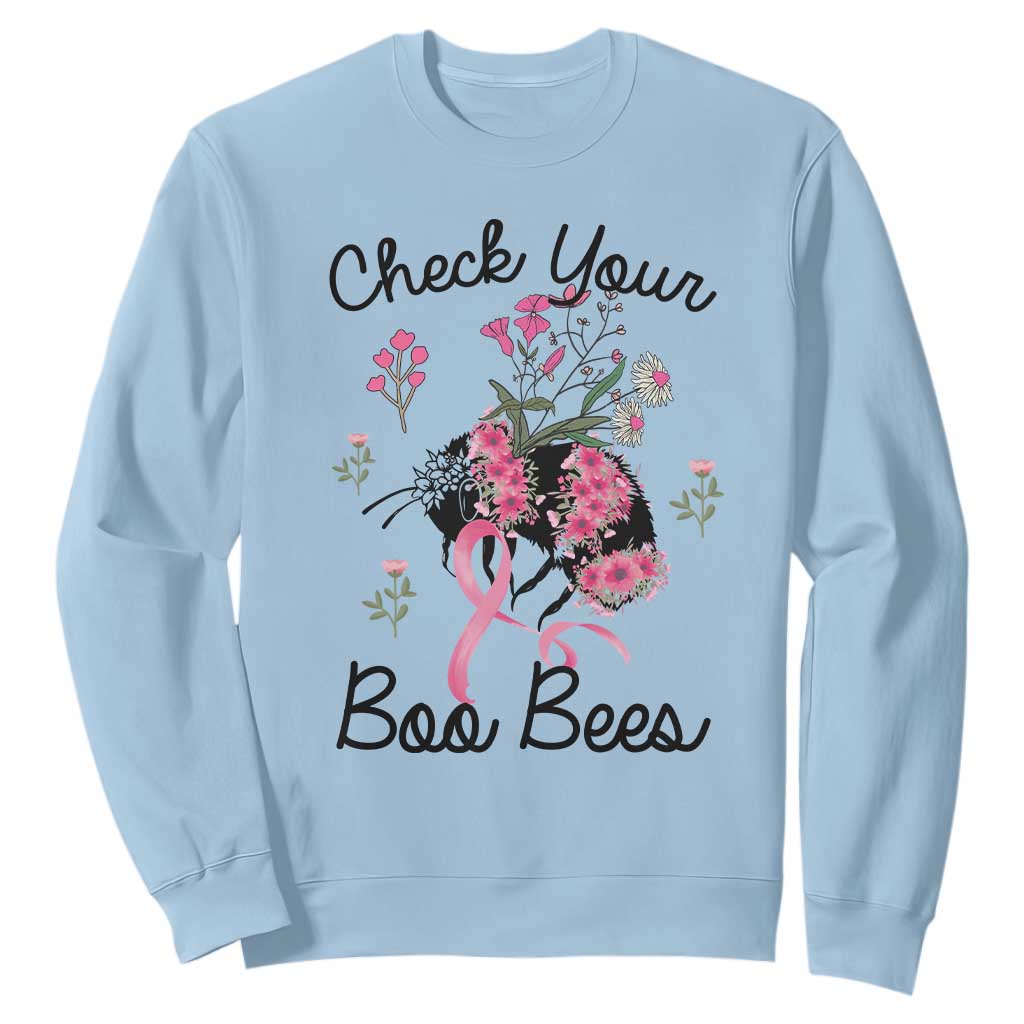 Breast Cancer Support Squad Sweatshirt Check Your Boo Bees Pink Ribbon