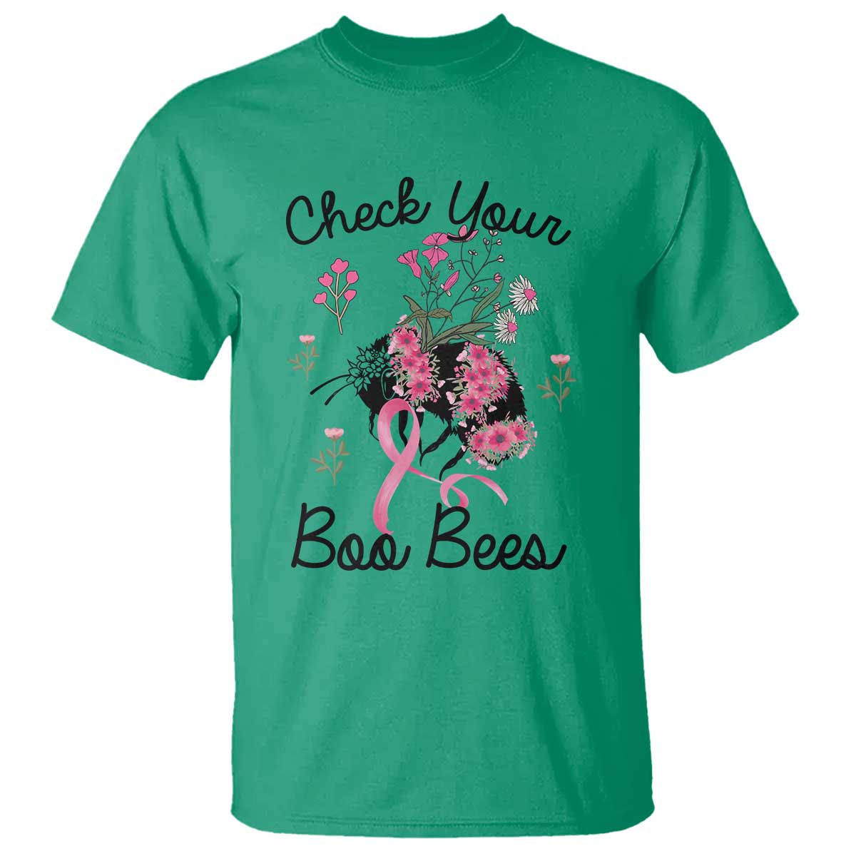 Breast Cancer Support Squad T Shirt Check Your Boo Bees Pink Ribbon