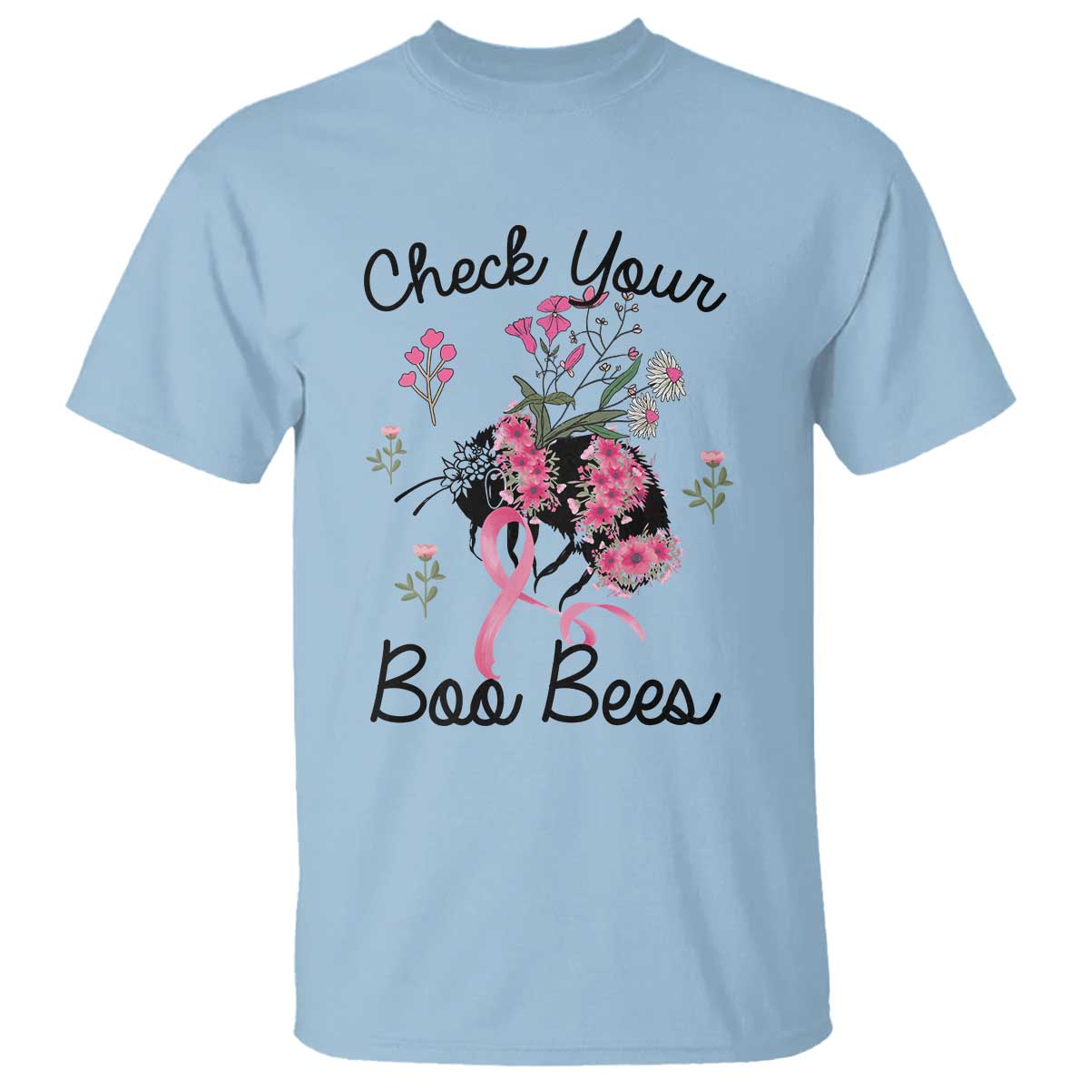 Breast Cancer Support Squad T Shirt Check Your Boo Bees Pink Ribbon