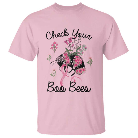 Breast Cancer Support Squad T Shirt Check Your Boo Bees Pink Ribbon