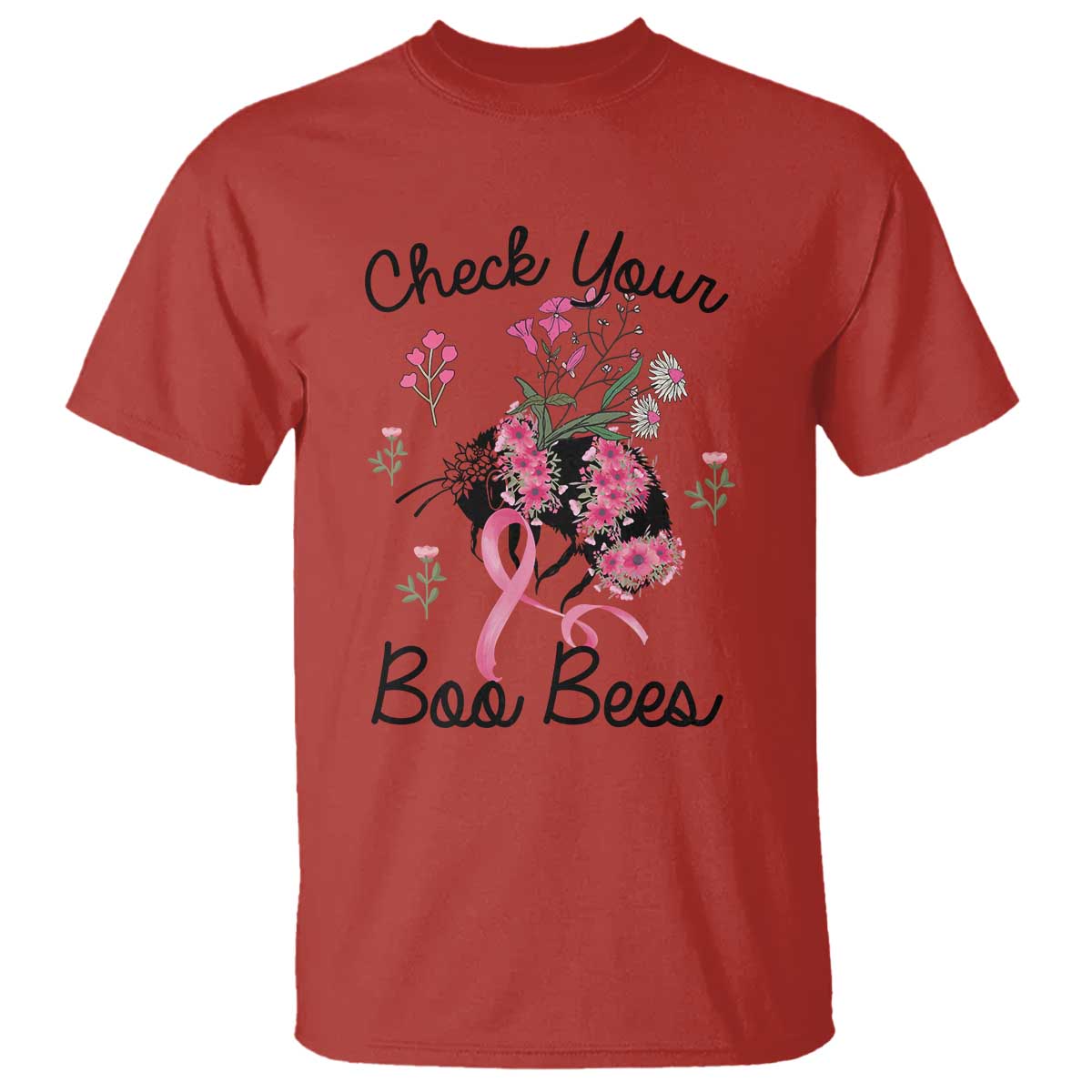 Breast Cancer Support Squad T Shirt Check Your Boo Bees Pink Ribbon